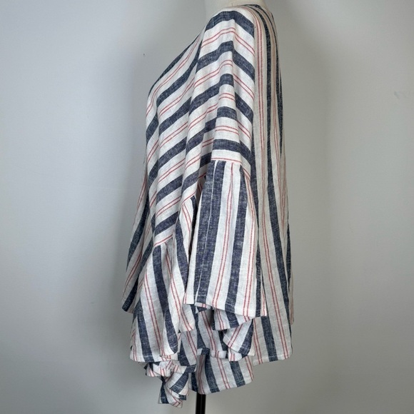 Laurie Felt Linen Blend Open Front Cardigan Flutter Sleeve Women’s Size M/L - Picture 4 of 10